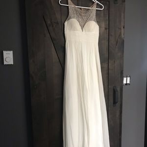 Aidan Mattox sequin white dress